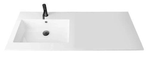 Procasa Quadra table vasque marbre de synthèse avec 1 vasque gauche 1200 x 500 mm - blanc