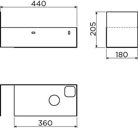 Clou Fluch 3 armoire ouverte avec porte-serviettes gauche - noir