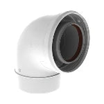 Burgerhout Twinsafe concentrique PP/alu coude 90° MF 80/125 mm