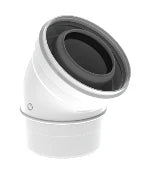 Burgerhout Twinsafe concentrique PP/alu coude 45° MF 60/100 mm