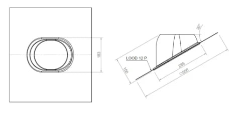 Burgerhout Twinsafe bavette et plomb S183 25-45° 60/100 - 80/125 mm (183 mm) - totalement noir