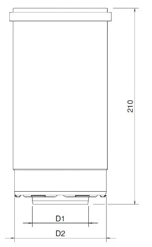 Burgerhout Twinsafe concentrique PP/acier allonge (longueur 280-395 mm) 60/100 mm