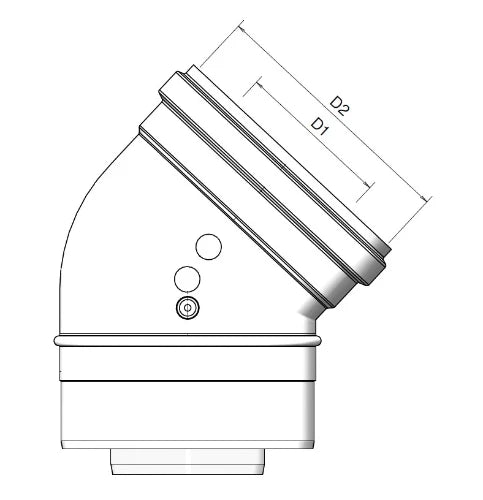 Burgerhout Twinsafe concentrique PP/alu coude 45° MF 80/125 mm
