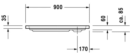 Duravit D-code receveur de douche acrylique 900 x 900 x 85 mm - blanc - écoulement 90 mm