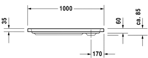 Duravit D-Code receveur de douche acrylique 1000 x 800 x 85 mm - blanc - écoulement 90 mm