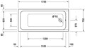 Duravit D-Code baignoire acrylique 1700 x 750 mm - blanc - sans pieds