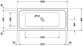 Duravit D-Code duo baignoire acrylique 1800 x 800 mm - blanc - sans pieds