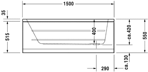 Duravit D-Code baignoire 1500 x 750 mm - acryl - blanc - sans pieds