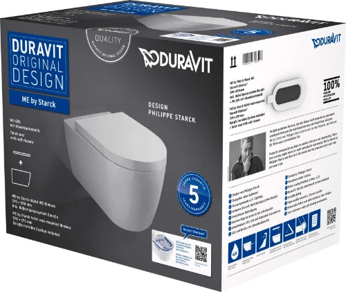 Duravit ME by Starck wc-suspendu PACK Rimless (wc-suspendu + siège softclose) sans bride - blanc - B370xD570 mm
