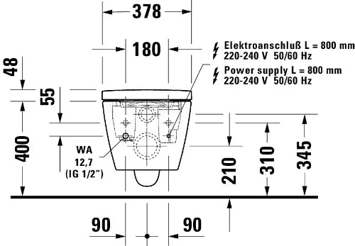 DURAVIT SensoWash Starck f Lite WWC, wit, 220-240V, EN1717