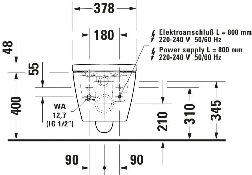DURAVIT SensoWash Starck f Lite WWC, wit, 220-240V, EN1717