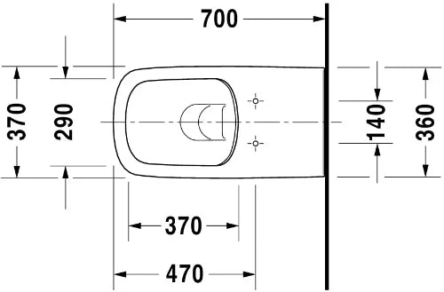 Duravit Durastyle cuvette suspendue Rimless sans bride -version longue - blanc - L370xP700 mm