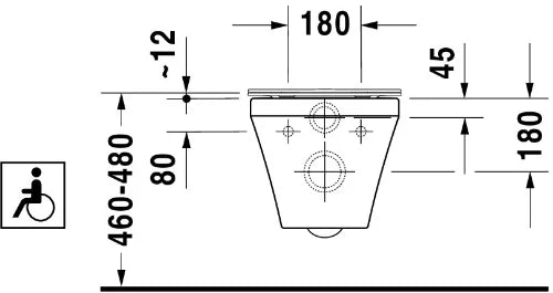 Duravit Durastyle cuvette suspendue Rimless sans bride -version longue - blanc - L370xP700 mm