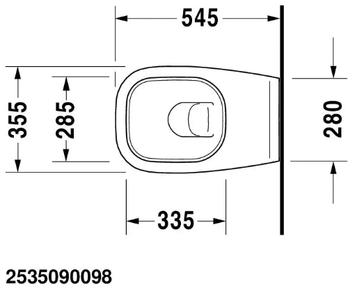 Duravit D-Code wc-suspendu - blanc - B355xD545 mm
