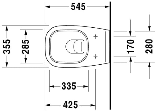 Duravit D-Code wc-suspendu - blanc - B355xD545 mm