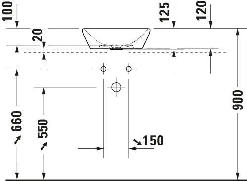 Duravit D-Neo lavabo à poser rond 400 mm - blanc - sans trou de robinet - sans trop-plein