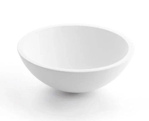 Conima Polaris lavabo à poser rond 300 mm - blanc - solid surface - sans trou de robinet - sans trop-plein