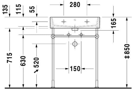 Duravit Vero Air lavabo 600 x 470 mm - blanc - avec trou de robinet - avec trop-plein