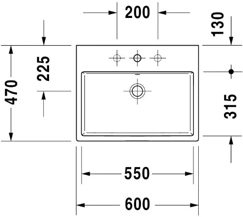 Duravit Vero Air lavabo 600 x 470 mm - blanc - avec trou de robinet - avec trop-plein