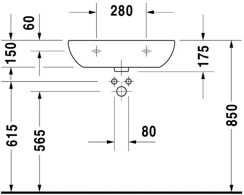 Duravit D-Code Vital Med lavabo 600 x 460 mm - blanc - sans trou de robinet - sans trop-plein