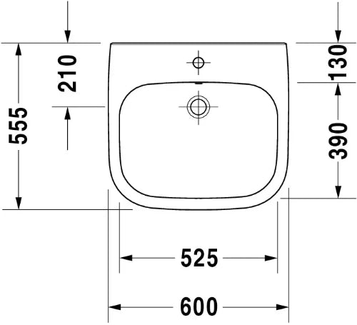 Duravit D-Code Vital lavabo 600 x 555 mm - blanc - avec trou de robinet - avec trop-plein