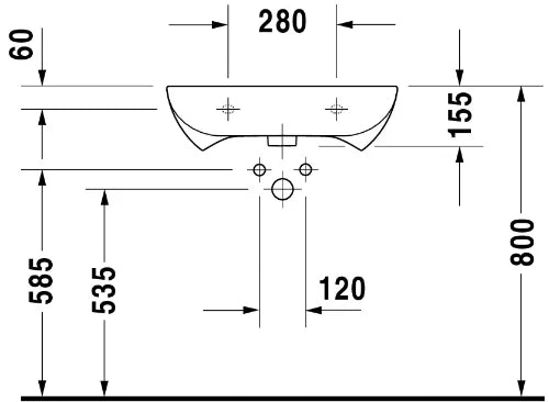 Duravit D-Code Vital lavabo 600 x 555 mm - blanc - avec trou de robinet - avec trop-plein