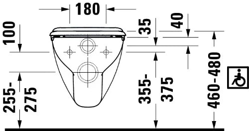 Duravit D-Code wc-suspendu long - blanc - B360xD700 mm