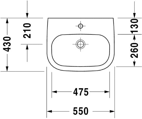 Duravit D-Code Vital Med lavabo 550 x 430 mm - blanc - avec trou de robinet - sans trop-plein