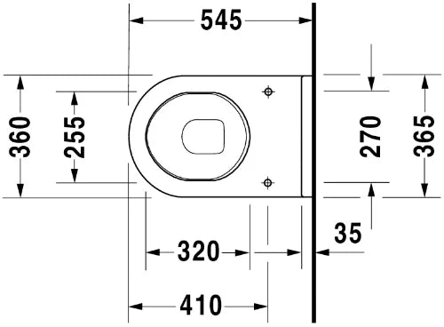 Duravit Starck 3 cuvette suspendue rehaussée (+50mm) - blanc - L360xP540 mm