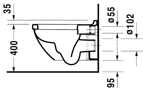Duravit Starck 3 wc-suspendu - blanc - B360xD540 mm - fixations invisibles