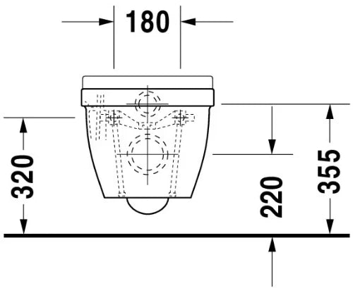 Duravit Starck 3 wc-suspendu compact - blanc - B360xD485 mm - fixations invisibles