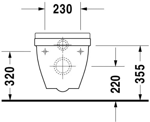 Duravit Starck 3 cuvette suspendue - blanc - L360xP540 mm - distance de fixation 230 mm