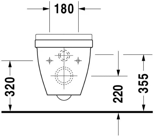Duravit Starck 3 cuvette suspendue rehaussée (+50mm) - blanc - L360xP540 mm