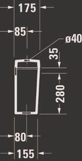 Duravit D-Code réservoir de chasse - blanc/chrome - raccordement en bas gauche - Dual Flush