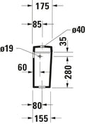 Duravit D-Code réservoir de chasse - blanc/chrome - raccordement latéral - Dual Flush