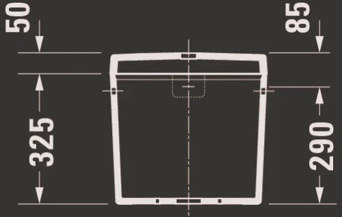 Duravit D-Code réservoir de chasse - blanc/chrome - raccordement latéral - Dual Flush