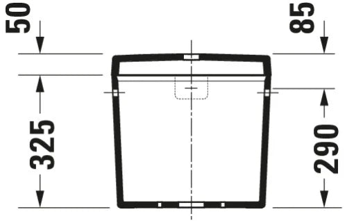Duravit D-Code réservoir de chasse - blanc/chrome - raccordement en bas gauche - Dual Flush