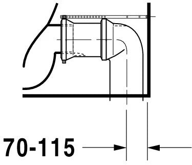 Duravit D-Code cuvette à poser sortie Vario Back to Wall - blanc - B355xD650 mm
