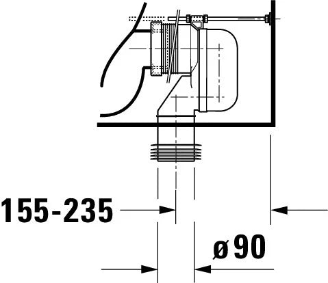Duravit D-Code cuvette à poser sortie Vario Back to Wall - blanc - B355xD650 mm