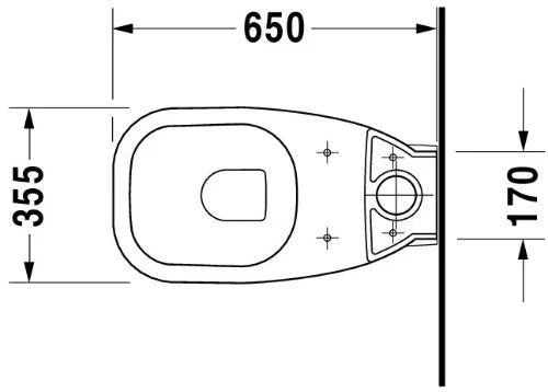Duravit D-Code cuvette à poser sortie Vario Back to Wall - blanc - B355xD650 mm