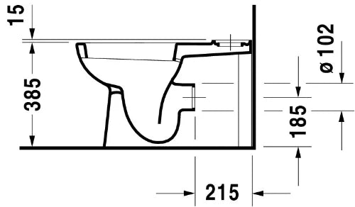 Duravit D-Code cuvette à poser sortie Vario Back to Wall - blanc - B355xD650 mm