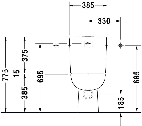 Duravit D-Code cuvette à poser sortie Vario Back to Wall - blanc - B355xD650 mm