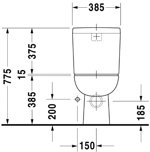 Duravit D-Code cuvette à poser sortie Vario Back to Wall - blanc - B355xD650 mm