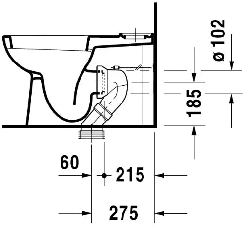 Duravit D-Code cuvette à poser sortie Vario Back to Wall - blanc - B355xD650 mm