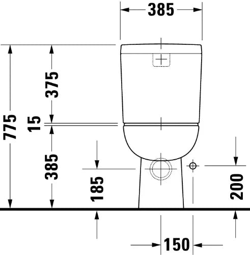 Duravit D-Code cuvette à poser sortie Vario Back to Wall - blanc - B355xD650 mm
