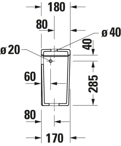 Duravit D-Neo réservoir de chasse - blanc - raccordement latéral - Dual Flush