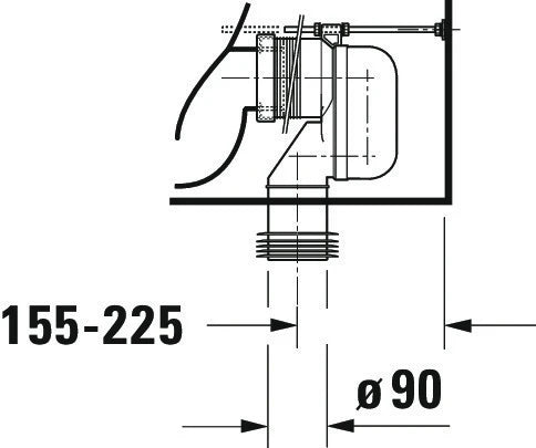 Duravit D-Neo cuvette à poser Rimless sortie Vario sans bride - blanc