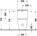 Duravit D-Neo cuvette à poser Rimless sortie Vario sans bride - blanc