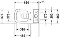 Duravit Durastyle cuvette à poser sortie Vario - blanc - L370xP630 mm