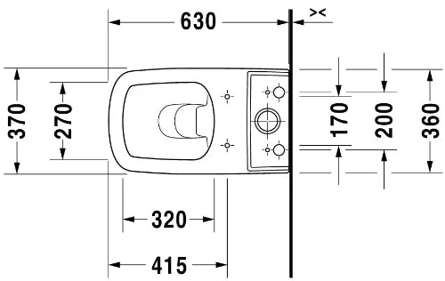 Duravit Durastyle cuvette à poser sortie Vario - blanc - L370xP630 mm